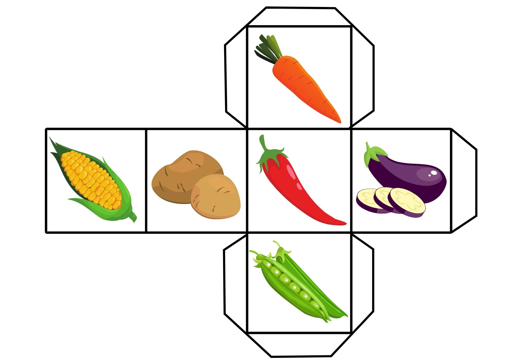 Vegetables Dice Game Ezpzlearn